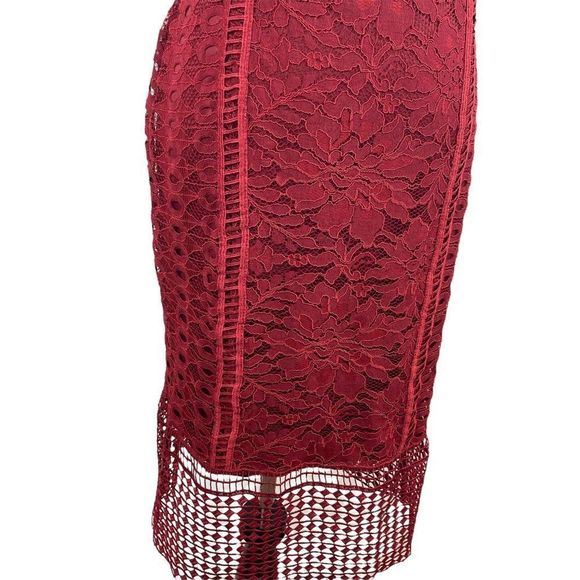 Cato Red Lace Midi Dress Size 8 - Picture 5 of 10